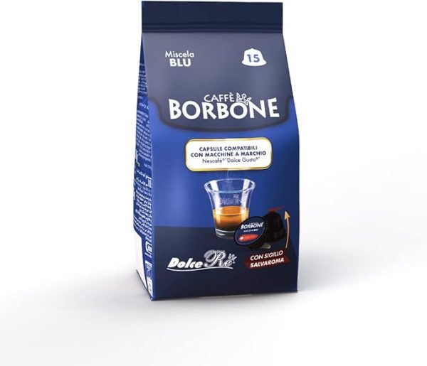 Borbone DolceRe Blu 6 x 15 Capsule compatibili Nescafé® Dolce Gusto®