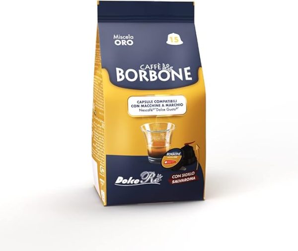 Borbone DolceRe Oro 6 x 15 Capsule compatibili Nescafé® Dolce Gusto®