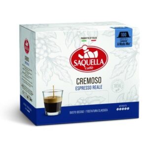 Saquella Cremoso Espresso Reale 100 Capsule compatibili Lavazza® A Modo Mio®